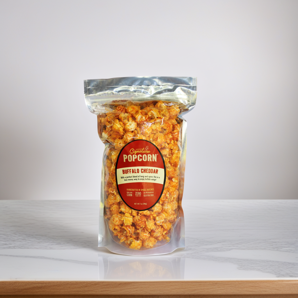Large Gourmet Buffalo Cheddar Popcorn Bag