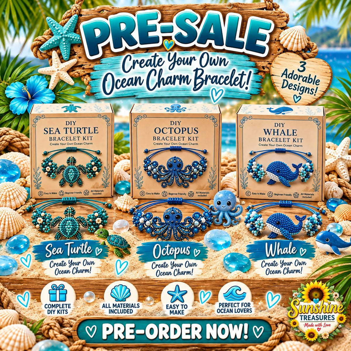 PREORDER ITEM (SEE DETAILS) - DIY SEA LIFE CRAFT BRACELET PROJECTS