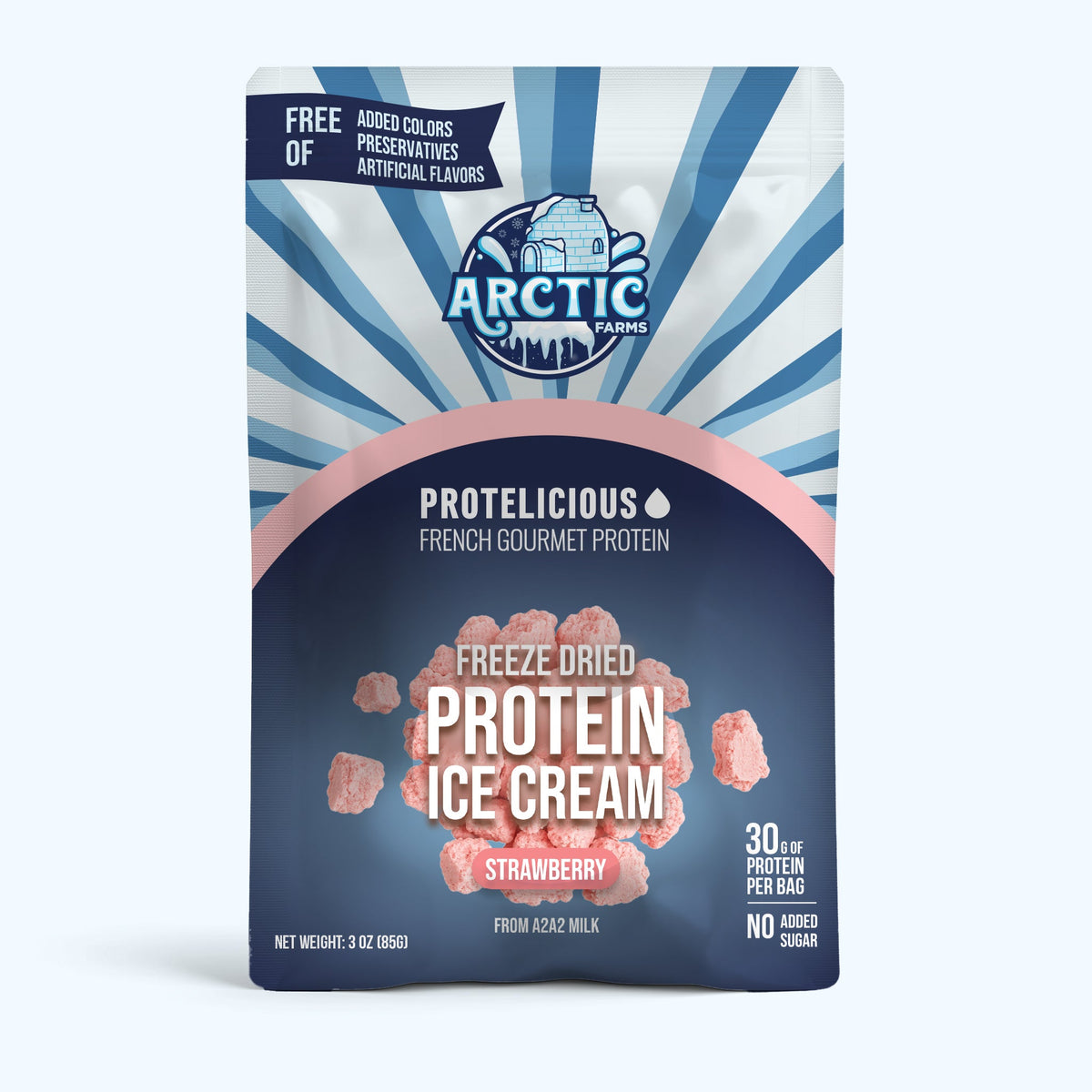 Freeze‑Dried Protein Ice Cream (Zero Added Sugar) — Strawberry