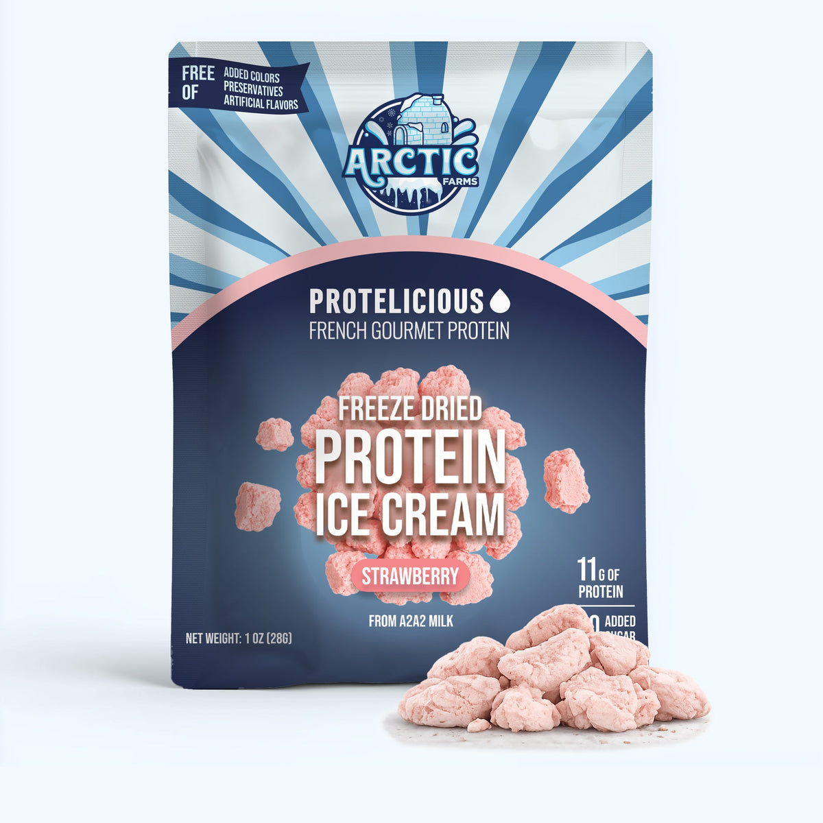 Freeze‑Dried Protein Ice Cream (Zero Added Sugar) — Strawberry